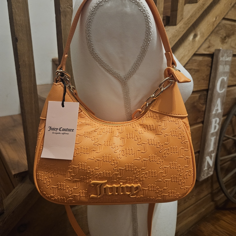 Juicy Couture Orange Embossed Logo Shoulder Bag